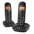 Doro PhoneEasy 100W Duo - Trådløs telefon med anrops-ID - DECT\GAP - svart + ekstra håndsett