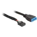 DeLOCK - USB-internkabel - 9-pins USB-header (hunn) til 19-pins USB 3.0-plugg (hann) - 30 cm - svart