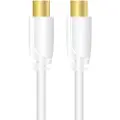 Sinox Plus+ TV Antenna Cable - Antennekabel - IEC-kobling hunn til IEC-kobling hann - 1 m - skjermet - hvit