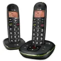 Doro PhoneEasy 105wr Duo - Trådløs telefon - svarersystem med anrops-ID - DECT\GAP - svart + ekstra håndsett