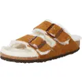 Birkenstock for woman. 1001135 Arizona Shearling brown leather sandals (41), Flat, None, Casual