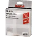 Hama CD/DVD Protective Sleeves - CD/DVD-muffe - kapasitet: 1 CD/DVD - gjennomsiktig (en pakke 100)