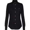 Ralph Lauren for woman. 211664427010 Slim Fit cotton oxford shirt black (L), Casual, Long sleeve
