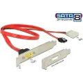 DeLOCK - SATA-kabel - Serial ATA 150/300/600 - 8-pins ATA (P) til SATA, 2 pin Molex låst - 60 cm