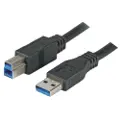 M-Cab - USB-kabel - USB-type A (hann) til USB Type B (hann) - USB 3.0 - 3 m - svart