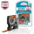 Dymo D1 High Performance / Durable tape, 12mm x 3m rull, sort på oransje
