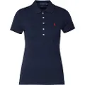 Ralph Lauren for woman. 211870245002 Stretch polo shirt Slim Fit navy (XL), Casual, Cotton, Short sleeve