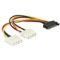 DeLOCK - Strømadapter - 4-pin intern strøm (hunn) til SATA-strøm (hunn) - 20 cm