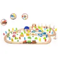 Classic World Wooden Train Set 110pcs.