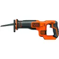 Black & Decker Black + Decker Li-Ion trådløs sabelsag (18V, 22 mm slaglengde, maks. 110 mm skjæredybde, fleksibel sagsko, ergonomisk gummigrep, uten batteri og lader) BDCR18N - SOLO
