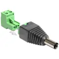 DeLOCK - Strømadapter - 2-pins terminalblokk (hann) til 5,5 x 2,5 mm DC-jakk (hann)