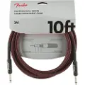 Fender Profesjonell 10 Fot Lang Rett Instrumentkabel Rød Tweed