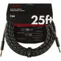 Fender Deluxe 25 Fot Lang Rett Instrumentkabel Svart Tweed