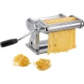 GEFU PASTA PERFETTA BRILLANTE, Manuell pastamaskin, Lasagne, Tagliatelle, Taglierini, Metall, Rustfritt stål, Sort, Rustfritt stål, 198 mm, 199 mm