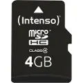 Intenso - Flashminnekort (microSDHC til SD-adapter inkludert) - 4 GB - microSDHC
