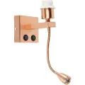 QAZQA Moderne vegglampe kobber med fleksibel arm - Brescia Combi