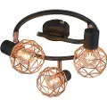 QAZQA Moderne spotlight sort med kobber 3-lys - Mesh