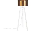 QAZQA Design gulvlampe hvit med kobberskjerm 50 cm - Puros