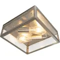 QAZQA Moderne firkantet utendørs taklampe stål 2-lys - Rotterdam