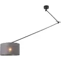 QAZQA Hengende lampe svart med skjerm 35 cm mørk grå justerbar - Blitz