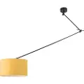 QAZQA Hengende lampe svart med skjerm 35 cm gul justerbar - Blitz I