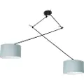 QAZQA Hengende lampe svart med skjerm 35 cm lyseblå justerbar 2-lys - Blitz