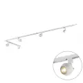 QAZQA Moderne 1-fase skinnesystem med 5 spotlights hvit - Gissi