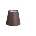 QAZQA Brun lin klips-skjerm 12 cm rund