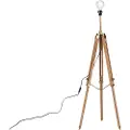 QAZQA Rustikk gulvlampe stativ tre med antikk messing - Cortin