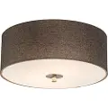 QAZQA Rustikk taklampe Taupe 30 cm - Drum Jute