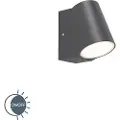 QAZQA Moderne utendørslampe antrasitt inkl. LED med skumringsbryter - Uma