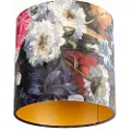 QAZQA Fløyelslampeskjerm med blomsterdesign 25/25/25 gull innvendig