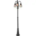 QAZQA Rustikk utendørslampe svart 3-lys IP44 - Guardado