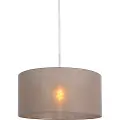 QAZQA Rustikk pendellampe hvit med taupe-skjerm 50 cm - Combi 1