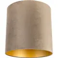 QAZQA Fløyelsskjerm taupe 40/40/40 med gullinteriør