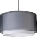 QAZQA Moderne pendellampe med skjerm sort/hvit 47/25 - Duo