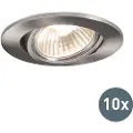 QAZQA Sett med 10 nedfelt spotlights tiltbare aluminium - Cisco