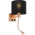 QAZQA Art Deco vegglampe kobber med svart skjerm - Brescia