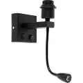 QAZQA Moderne vegglampe sort med fleksibel arm - Brescia Combi
