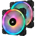 Corsair LL Series LL140 RGB Dual Light Loop - Kabinettvifte - 140 mm - hvit, blå, gul, rød, grønn, oransje, fiolett - 14 cm (en pakke 2)