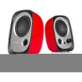 Edifier R12U, 2.0 kanaler, Koblet med ledninger (ikke trådløs), 4 W, 30 - 20000 Hz, Sort, Sølv, Rød