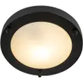 QAZQA Moderne taklampe sort 18 cm IP44 - Yuma