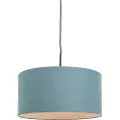 QAZQA Hengende lampe sort med blå skjerm 50 cm - Combi 1