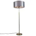 QAZQA Gulvlampe gull/messing med svart/hvit skjerm 47 cm - Parte