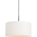 QAZQA Moderne pendellampe svart med hvit skjerm 50 cm - Combi 1