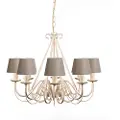QAZQA Kronelys kremfarget 60 cm med taupe lampeskjermer - Giuseppe 8