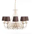 QAZQA Beige lysekrone 60 cm med brune skjermer - Giuseppe