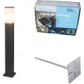 QAZQA Utendørslampe antrasitt 80 cm IP44 - Malios med jordspyd og kabelgjennomføring