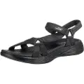 SKECHERS for woman. 15316 Sandals On The Go 600 Brilliacy black (39), Fabric, Flat, 1 to 3 cm, Velcro, Casual