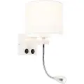 QAZQA Moderne vegglampe hvit med hvit skjerm - Brescia